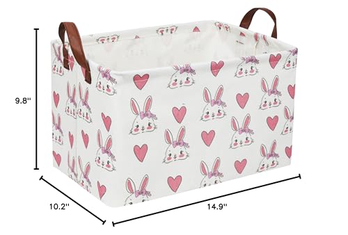Essme Rabbit storage basket in nursery for toy tidy-up.