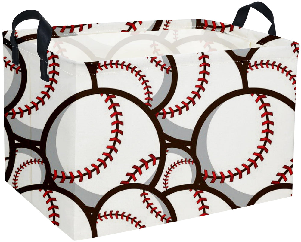 Essme rectangular baseball basket with sturdy weave for tidy nursery storage.