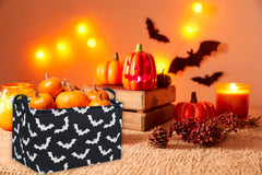 Essme Bat Storage Basket with cotton rope handles for easy transport.