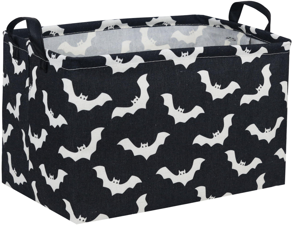 Essme Bat Storage Basket in linen-cotton fabric offers durable organization.