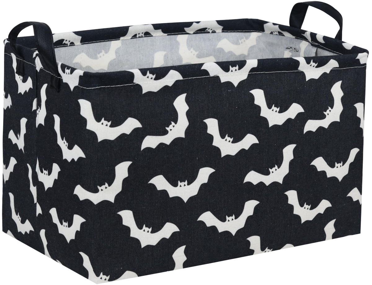 Essme Bat Storage Basket in linen-cotton fabric offers durable organization.