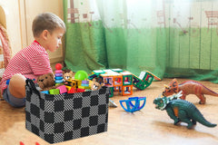 Essme rectangular boys basket collapsible-flat design saves space.