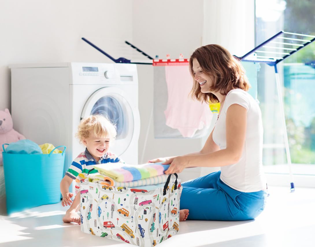 Essme rectangular boys basket collapsible storage illustrates space-saving organization at home or in the car