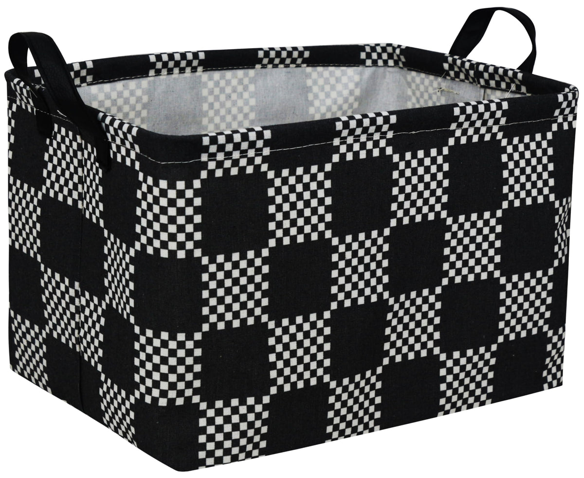 Essme rectangular boys basket front view for tidy bedroom storage.
