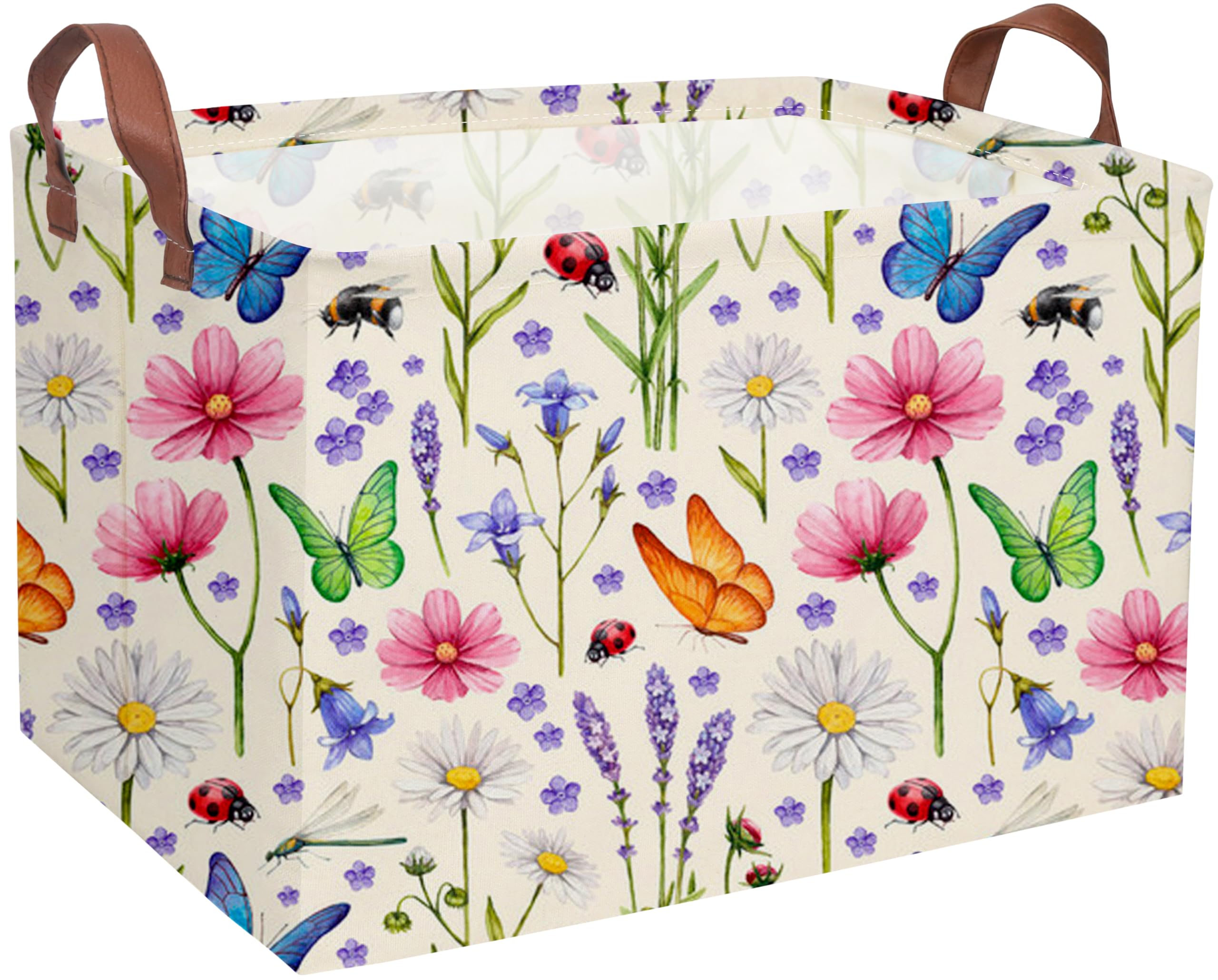 Essme rectangular boys basket with handles, easy transport for toys and clothes.