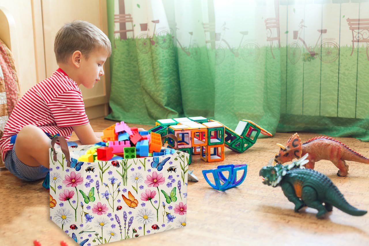 Essme rectangular boys basket features waterproof liner to protect contents.