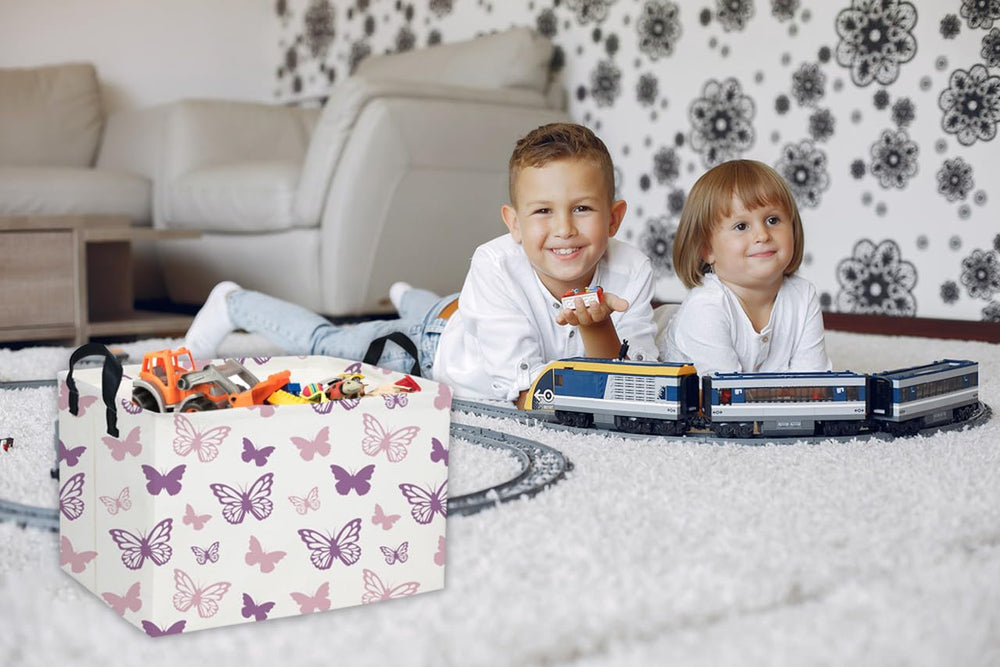 Essme rectangular butterfly baskets collapsible feature aids space-saving storage.