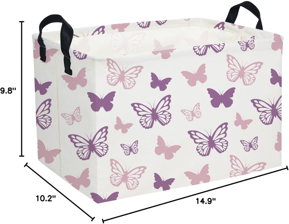 Essme rectangular butterfly baskets use in living room demonstrates versatile kid-friendly storage.