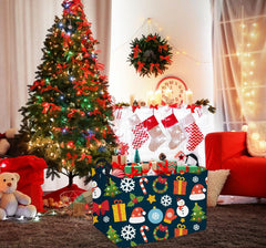 Essme collapsible rectangular Christmas basket folded flat for storage.