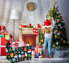 Essme Christmas basket with thick cotton rope handles for easy transport.