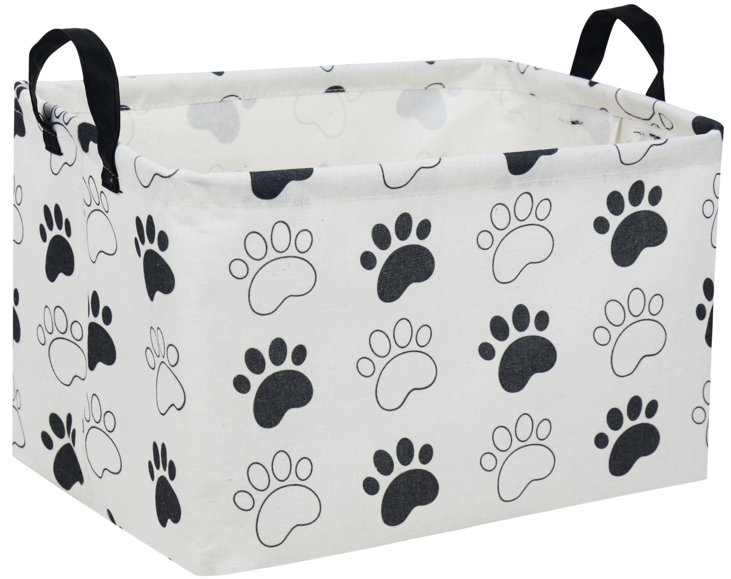 Essme rectangular dog basket front view showing sturdy handles and organization benefits.