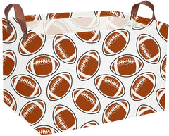 Essme rectangular football basket fabric shows durable linen-cotton material for toy storage