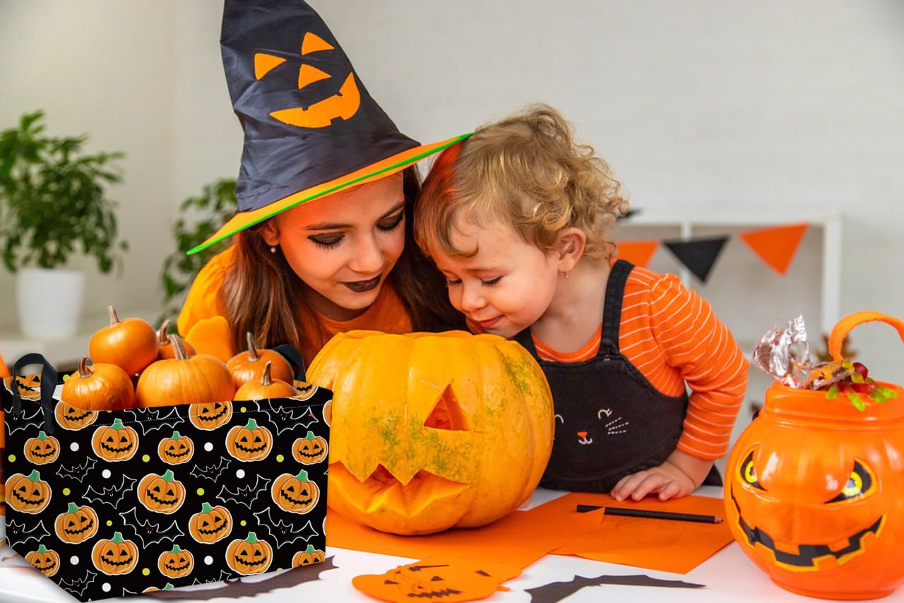 Essme living room decor shot shows versatile storage that complements Halloween accents.