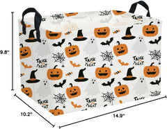 Essme rectangular Halloween basket handle detail highlighting thick cotton rope handles