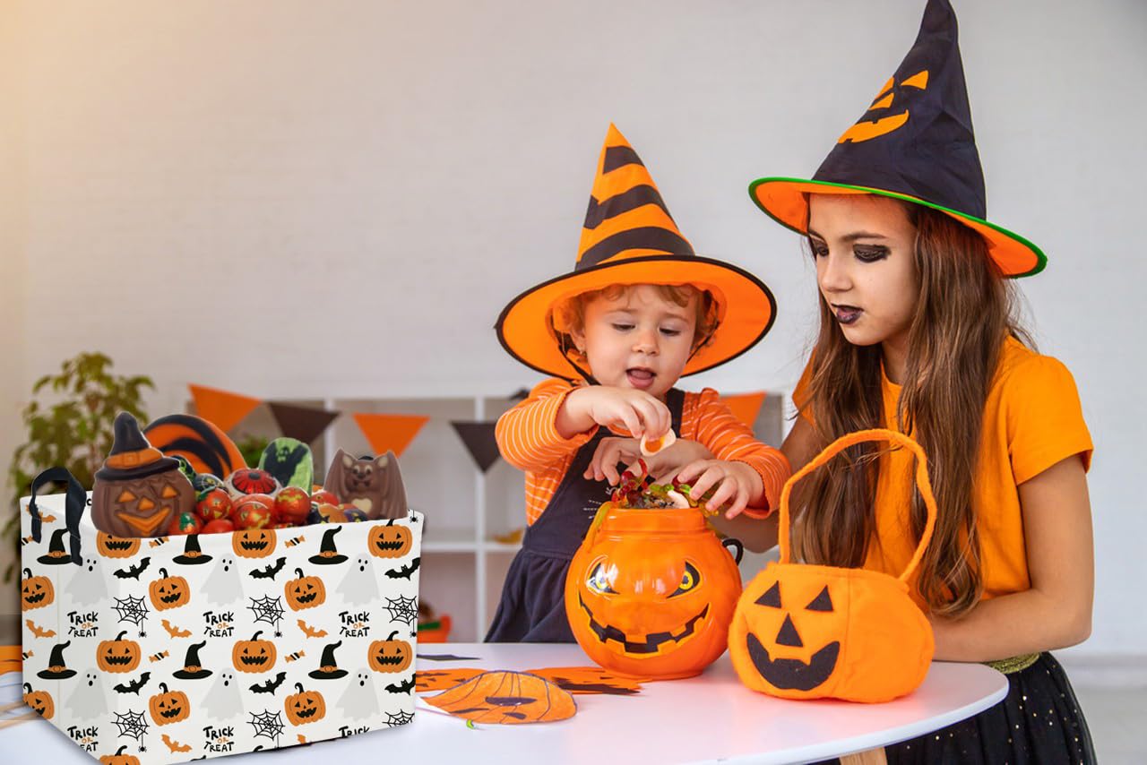 Essme rectangular Halloween basket material closeup of linen-cotton fabric and waterproof lining