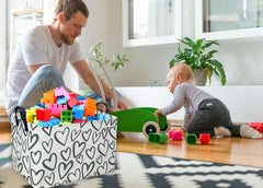 Essme rectangular heart basket collapsed for space-saving storage