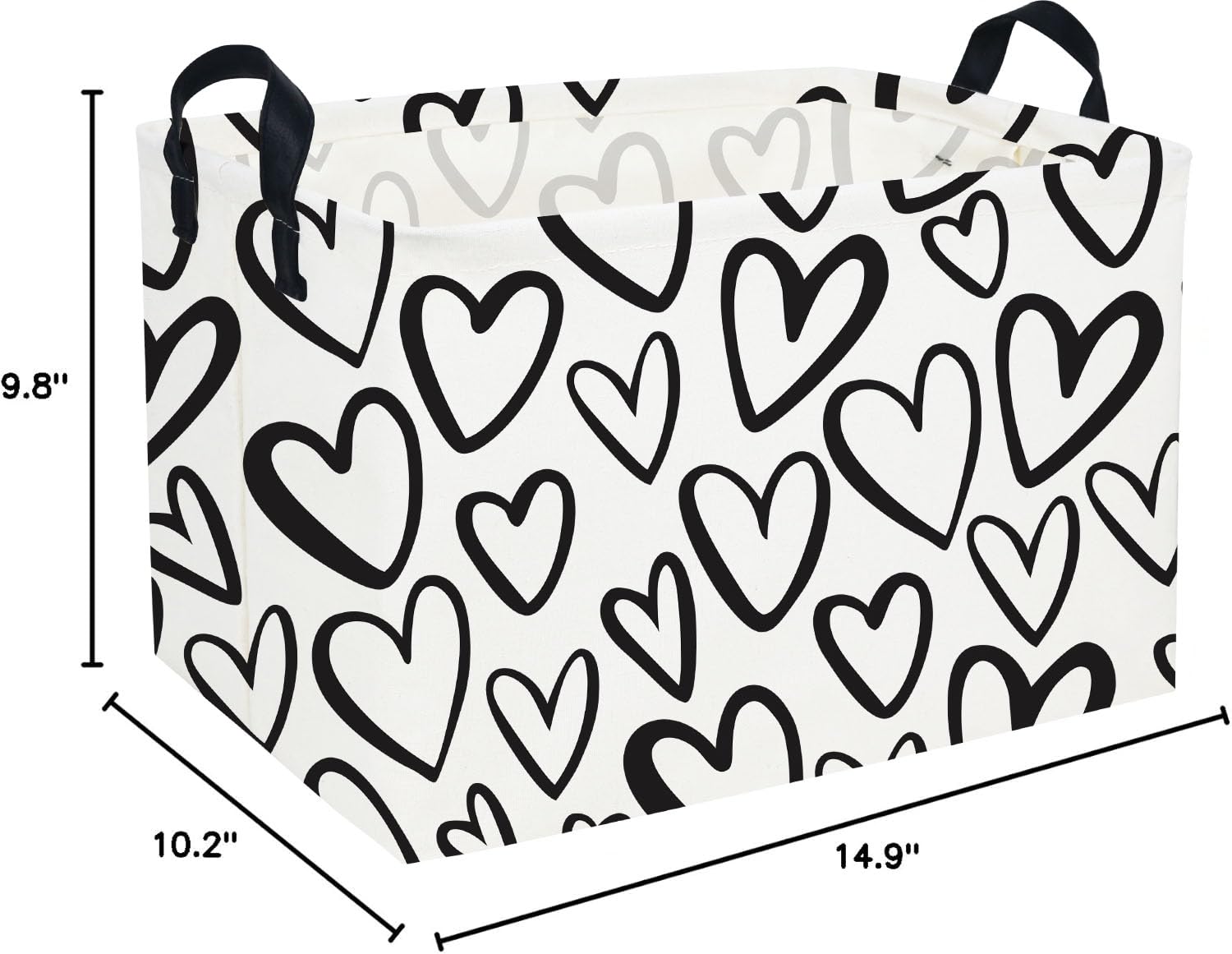 Essme rectangular heart basket in living space demonstrates versatile room usage