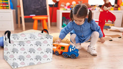 Essme rectangular kids basket collapsible fold flat for space-saving storage