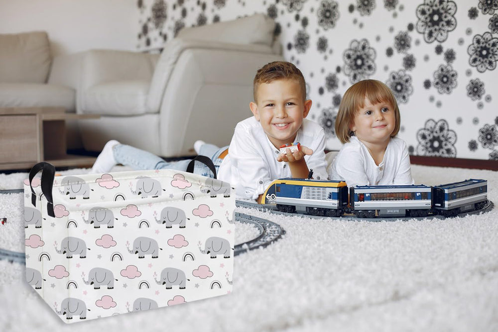 Essme rectangular kids basket in a kids room demonstrating versatile storage
