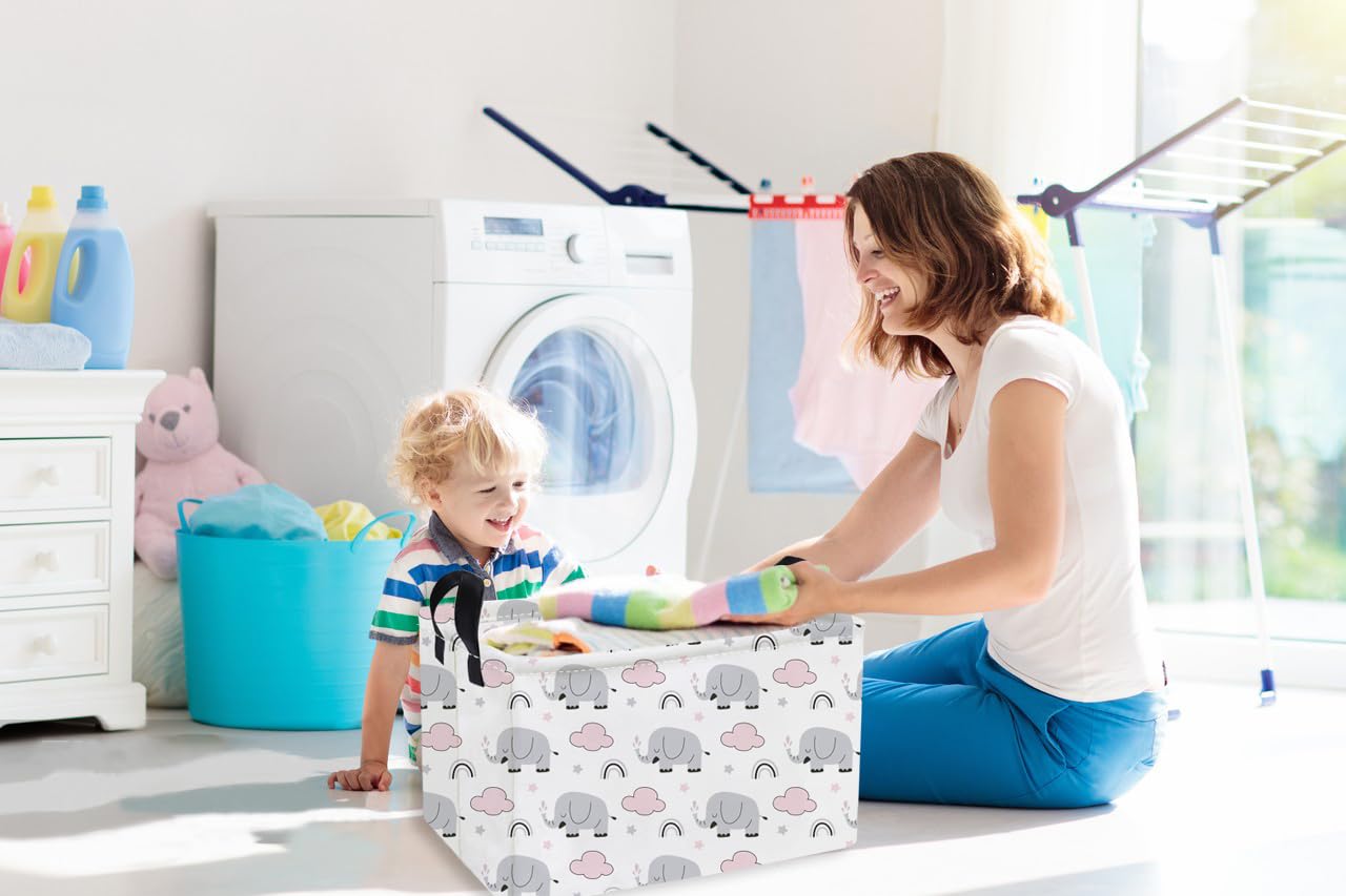Essme rectangular kids basket used for toy storage and clutter containment