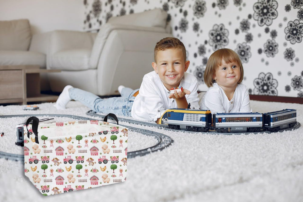 Essme linen-cotton fabric basket with waterproof inner supports durable, lightweight kid-friendly organization.