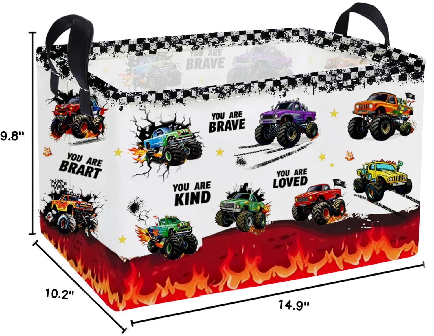Essme monster-truck side handle close-up showing durable cotton rope handles