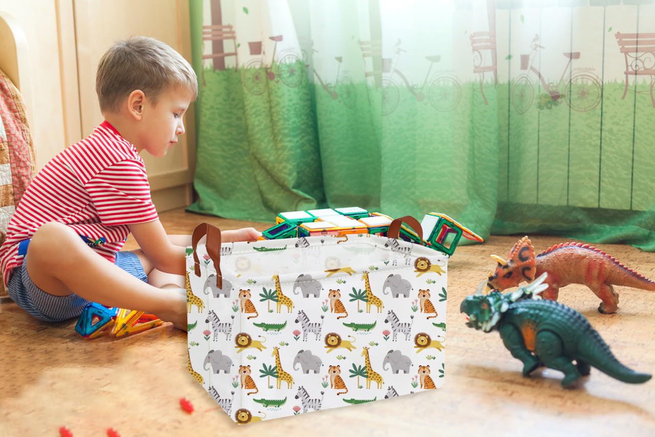 Essme rectangular kids baskets in a living room setup for organization