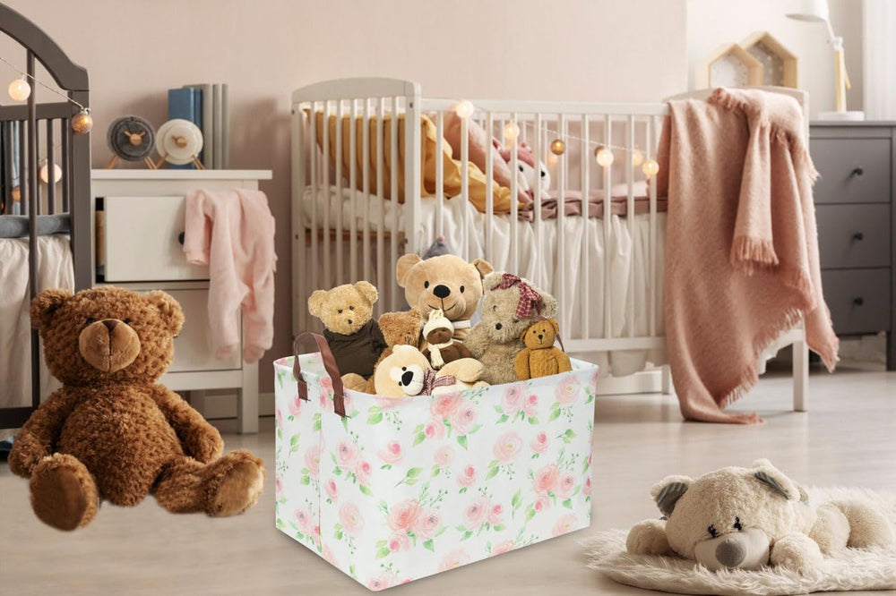 Essme rose basket pink in nursery setup shows versatile organization