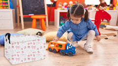 Essme strawberry room decor basket adds playful storage for kids.