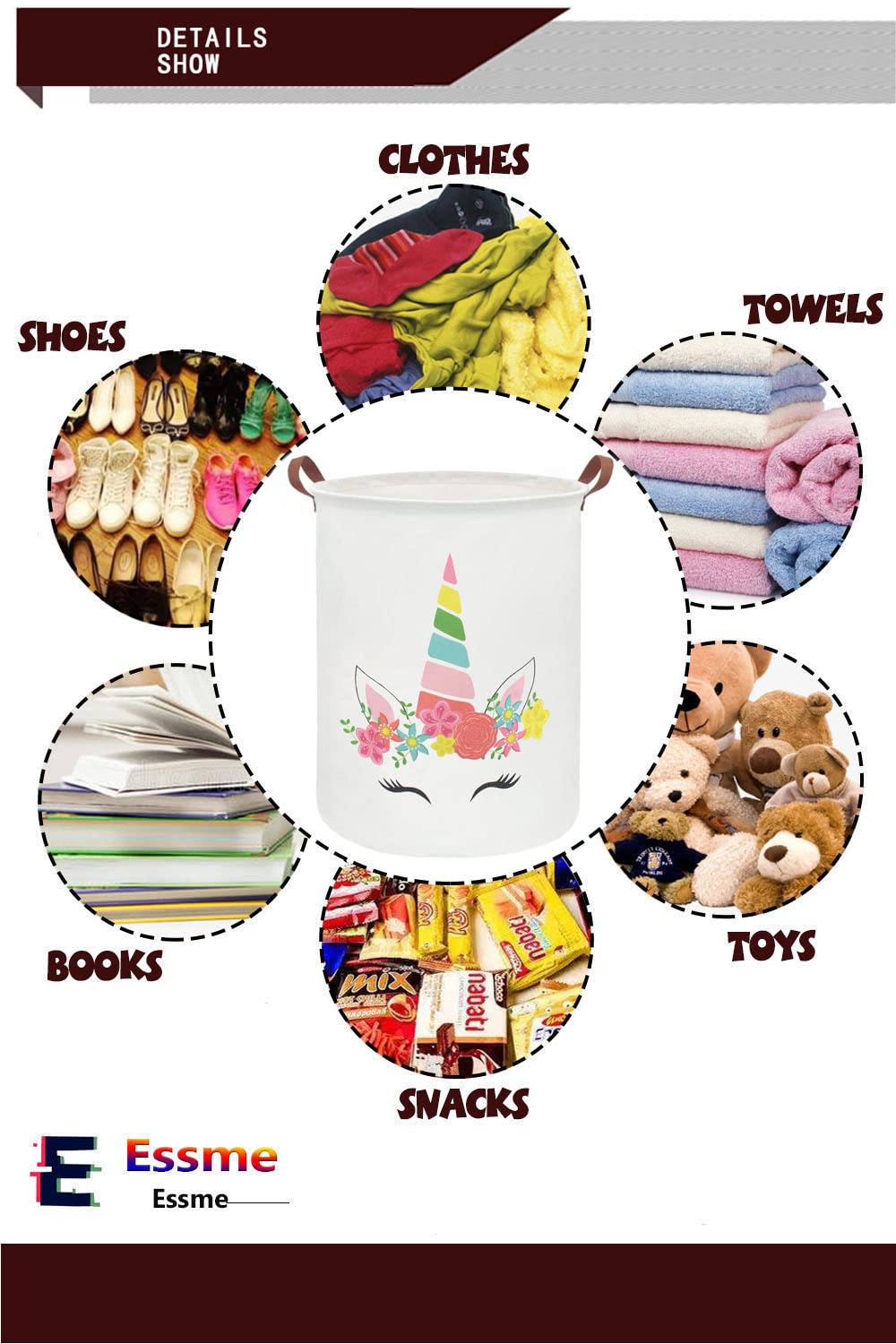 Essme Unicorn Hamper enhances girls' room decor with practical storage