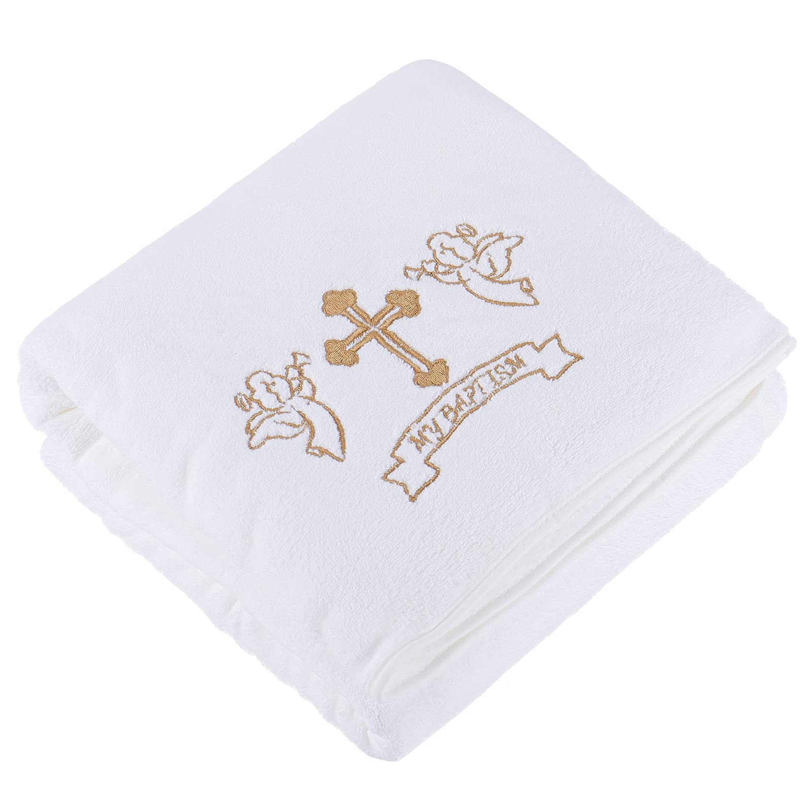 ESTAMICO baby christening blanket with embroidery cross for cherished baptism moments