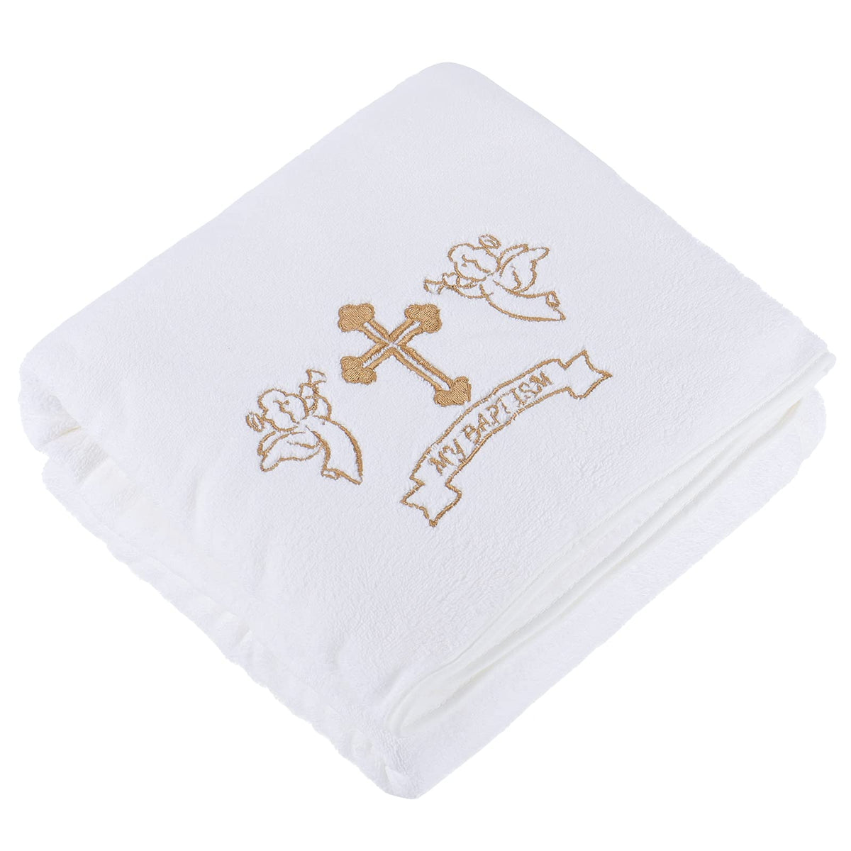 ESTAMICO baby christening blanket with embroidery cross for cherished baptism moments