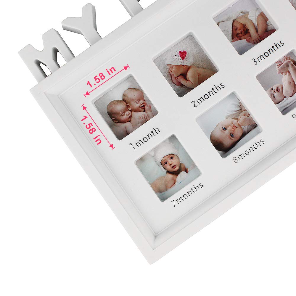 ESTAMICO My First Year Frame baby photo slot designed for easy swapping and lasting memories.