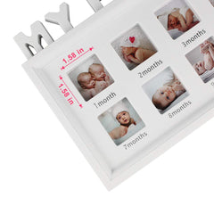 ESTAMICO My First Year Frame baby photo slot designed for easy swapping and lasting memories.