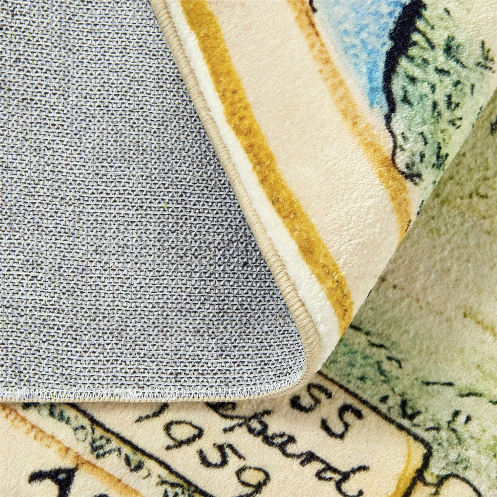Estmy Hundred Acre Wood map rug creates an imaginative learning area for kids.