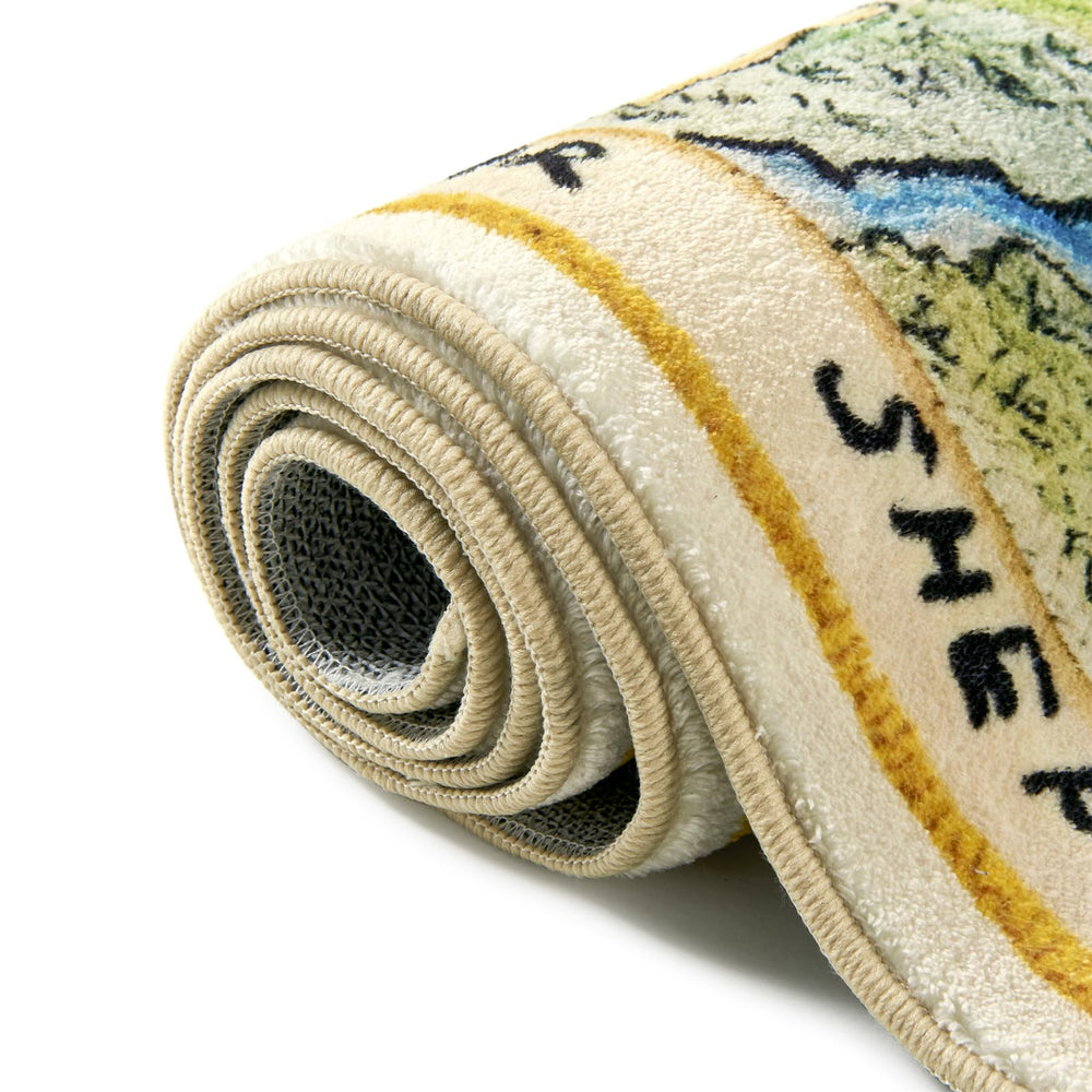 Estmy indoor-entryway rug offers low pile design ideal for high-traffic spaces.