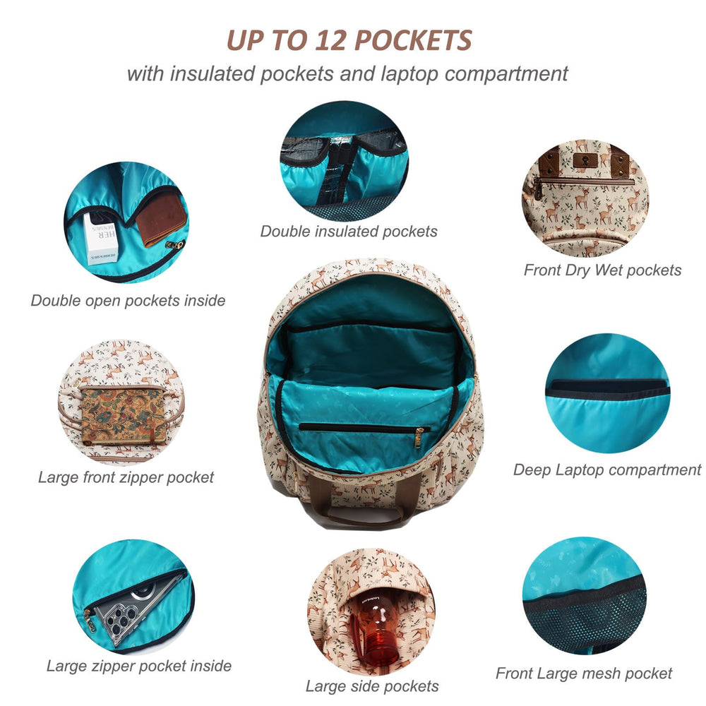 ESVAN Corduroy Fawn bottle pockets keep drinks cool for hours