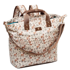 ESVAN Corduroy Fawn diaper tote in 3-in-1 use as tote, backpack, and crossbody