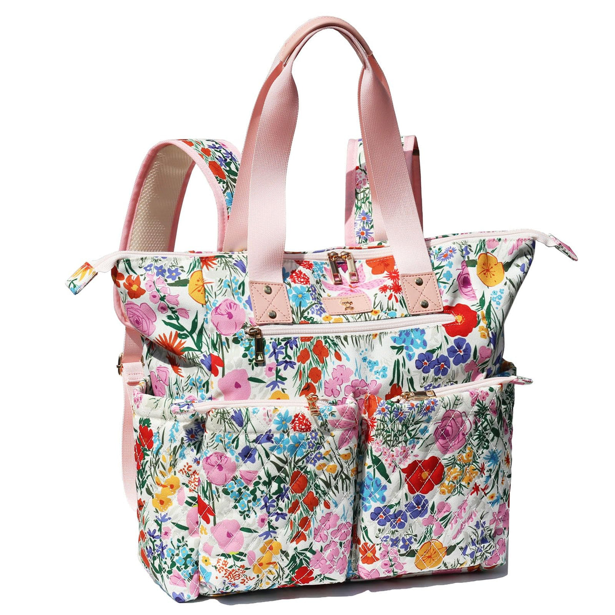 ESVAN diaper tote bag backpack 2in1 front view shows spacious main compartment for daily use.