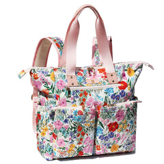 ESVAN diaper tote bag backpack 2in1 front view shows spacious main compartment for daily use.