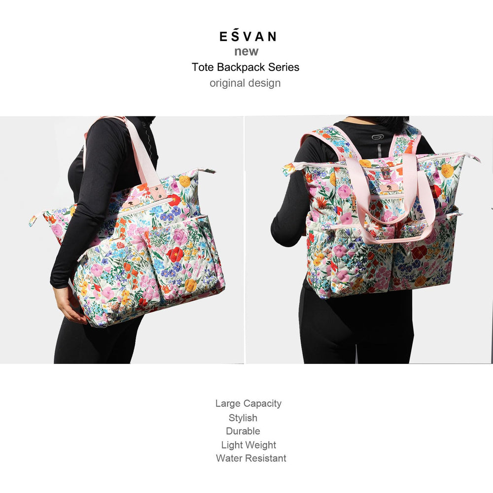 ESVAN spacious interior with multiple pockets organizes baby essentials.