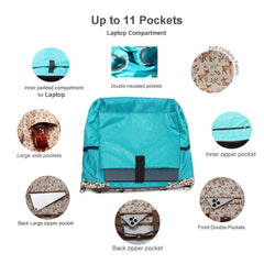 ESVAN tote's front pocket with double quilted organizers for small items