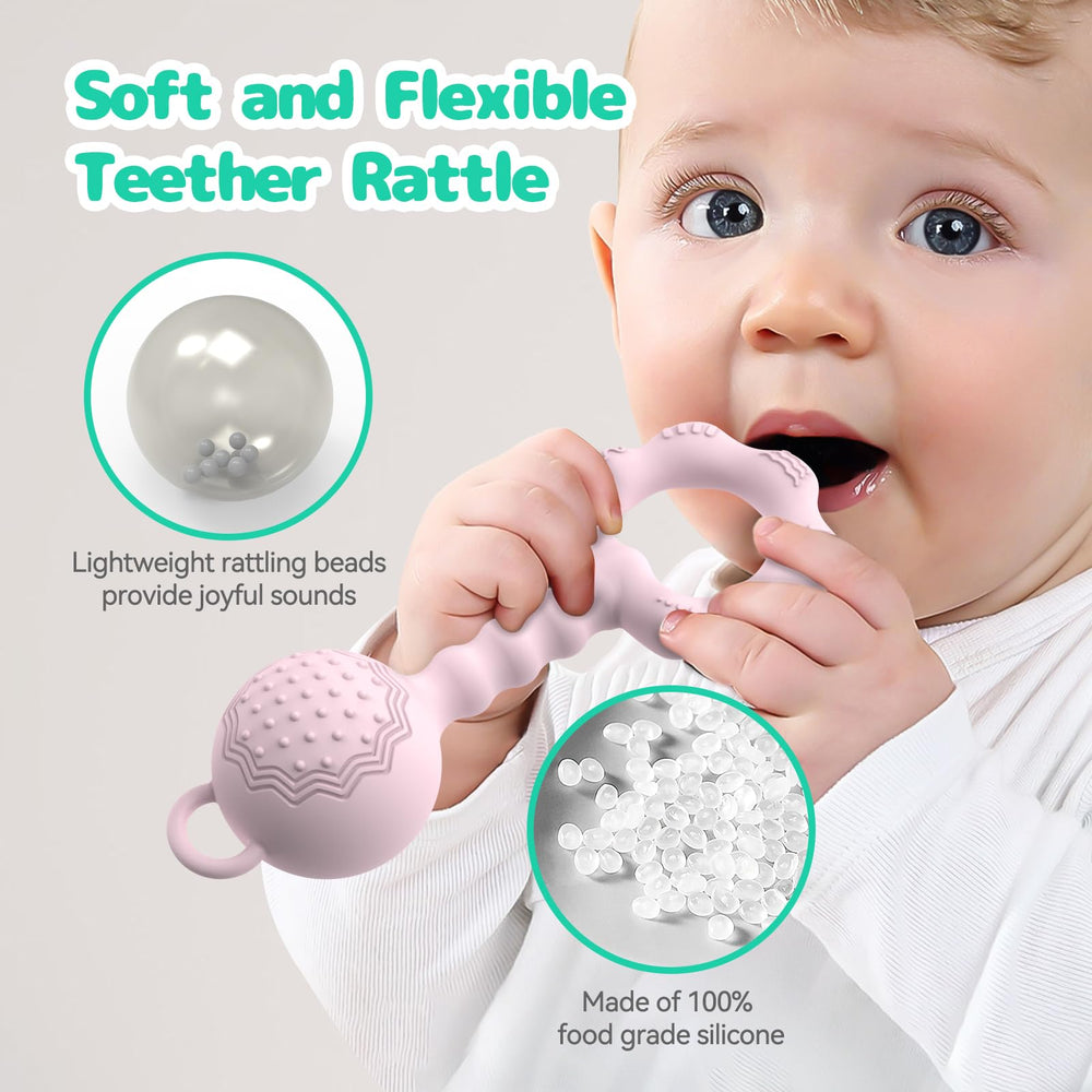 ETETOO 2-in-1 teether-rattle in action during play