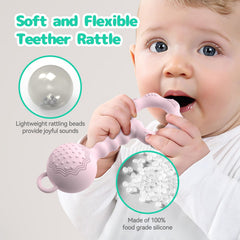 ETETOO 2-in-1 teether-rattle in action during play