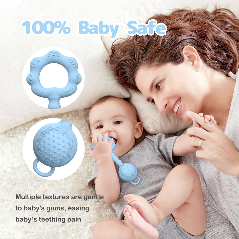 ETETOO baby rattle-teether easy-clean design for quick sanitization