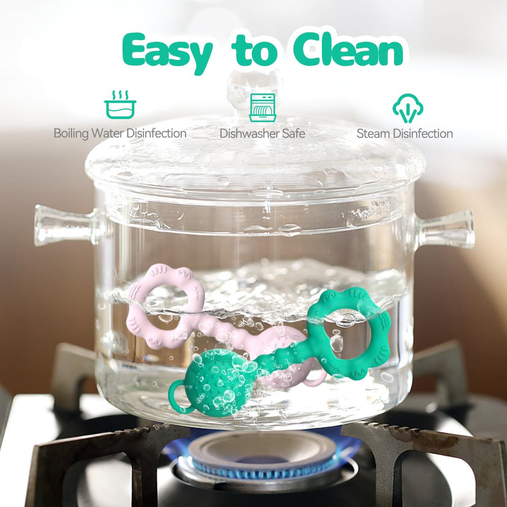 ETETOO sensory toy promotes safe chewing and auditory engagement with soft silicone.