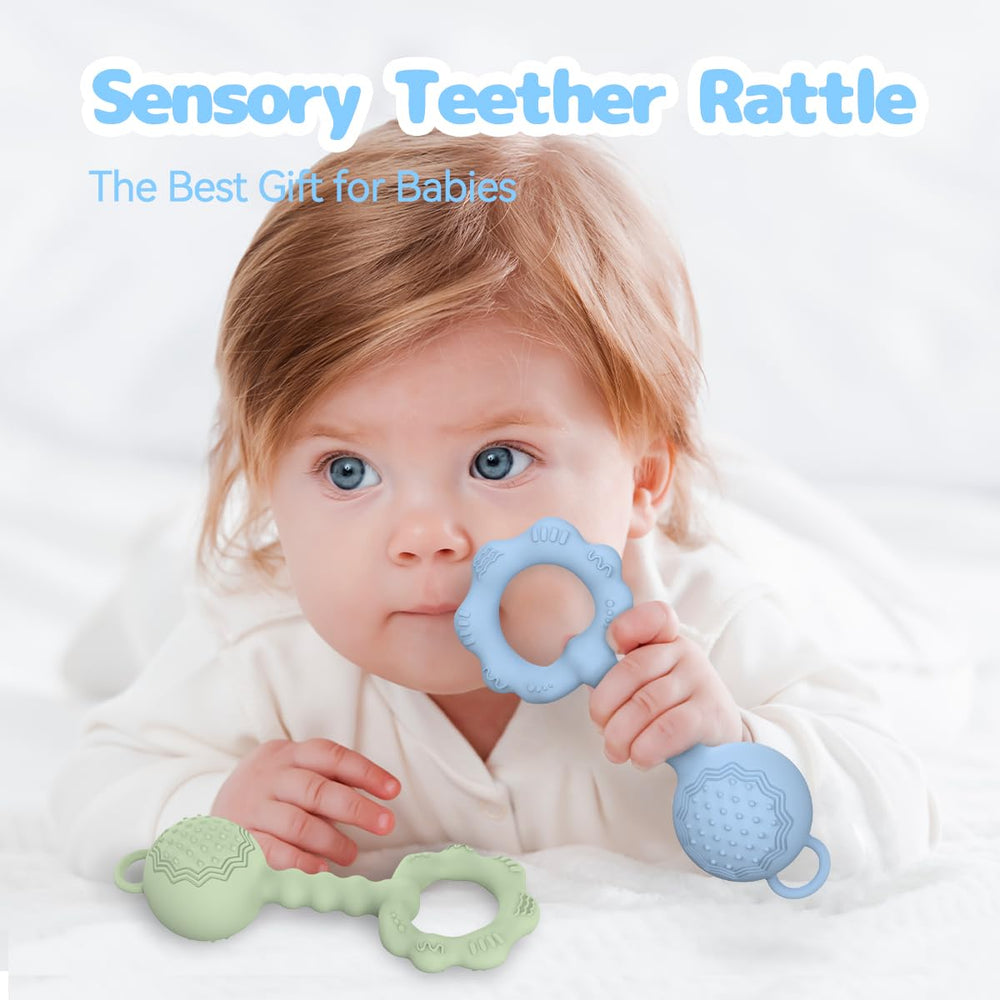ETETOO silicone teether helps soothe sore gums during chewing