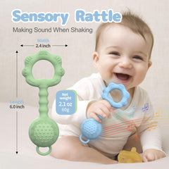 ETETOO teether textured surface blue highlights gum-friendly chewing