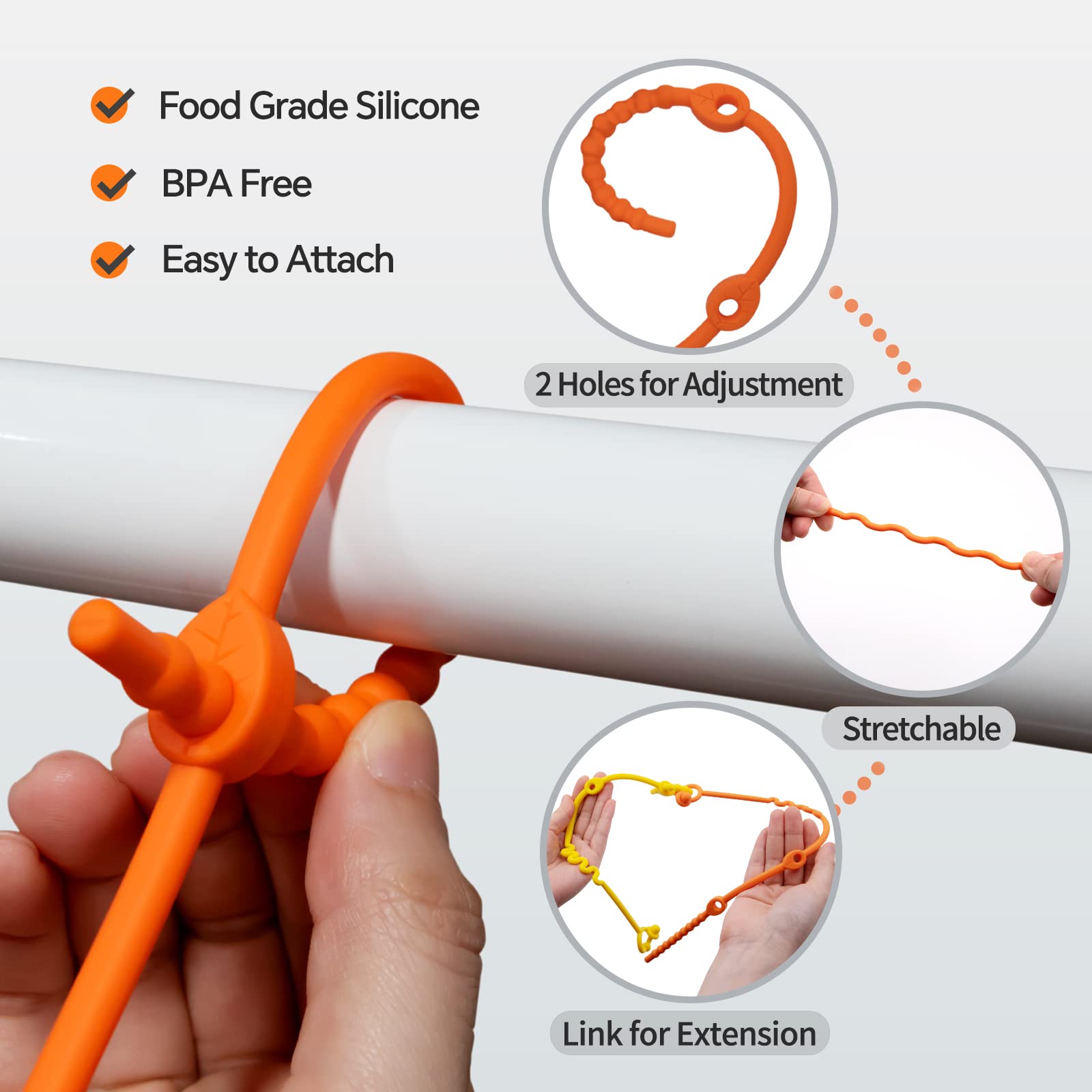 ETETOO Toy Straps bright colors pack aids visual engagement and easy item ID.