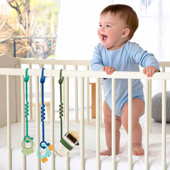 ETETOO Toy Straps olive multipurpose-use highlights compatibility with stroller and chair.